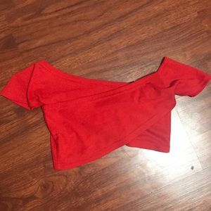Red Criss Cross Crop Top